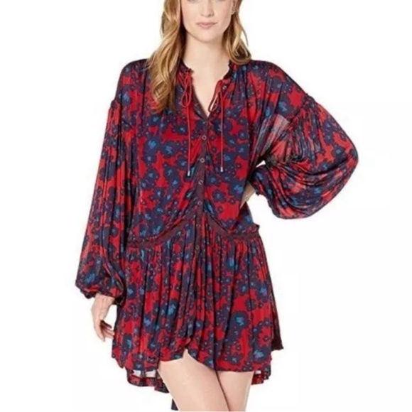 Free People NWT Love Letter Tunic, size small, in Merlot color combo - Picture 2 of 10